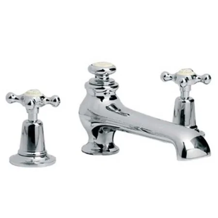 Lefroy Brooks Connaught Three Hole Basin Mixer With Handwheels And Pop-Up Waste CH1224