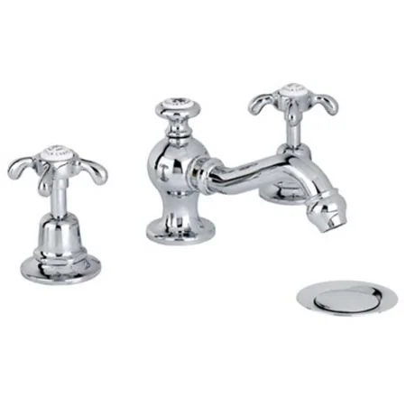 Lefroy Brooks La Chapelle Three Hole Basin Mixer With Pop-Up Waste FH1204