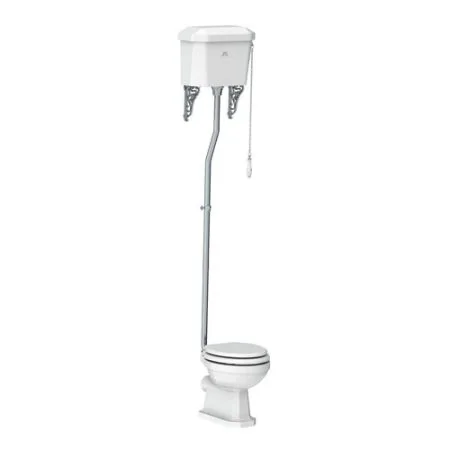 Lefroy Brooks Classic High Level Toilet With Solid Cistern Brackets, Flush Pipe, Pull and Chain 