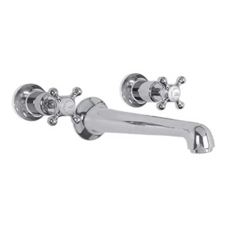 Lefroy Brooks Classic Wall Mounted Three Hole Basin Mixer With Connaught Handwheels CH1212