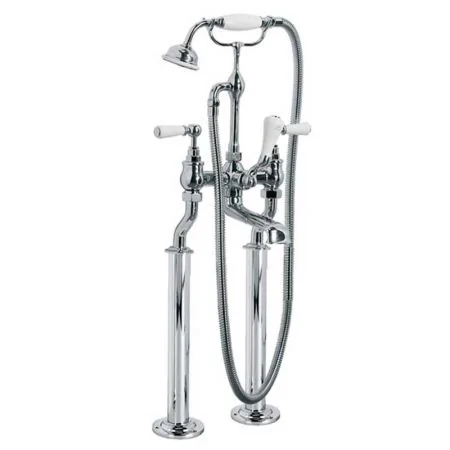 Lefroy Brooks Classic White Lever Bath Shower Mixer (3/4") With Standpipes (Not Suitable For Solid Floors) WL1144