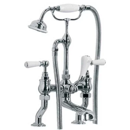 Lefroy Brooks Classic White Lever Deck Mounted Bath Shower Mixer (3/4") WL1100