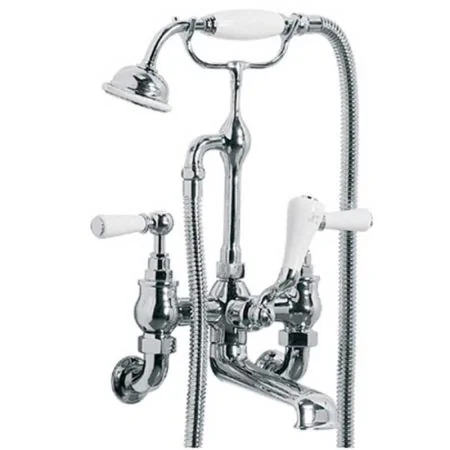 Lefroy Brooks Classic White Lever Wall Mounted Bath Shower Mixer (3/4") WL1166