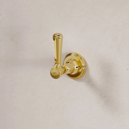 Linton Wall Mounted 2 Hole Bath Shower Mixer - Black Lever - Living Brass