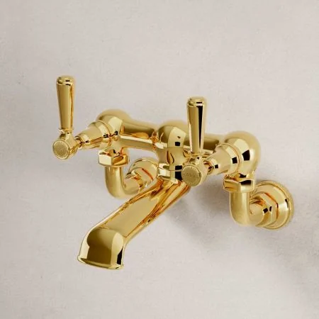 Linton Wall Mounted 2 Hole Bath Filler - Metal Lever