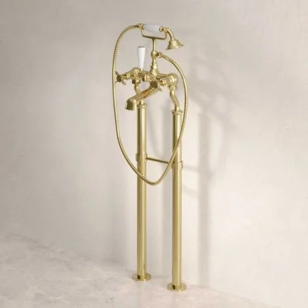 Linton Bath Shower Mixer with Standpipes X-Top Lever 3/4BSP (For Baths Without Tap Holes Only)