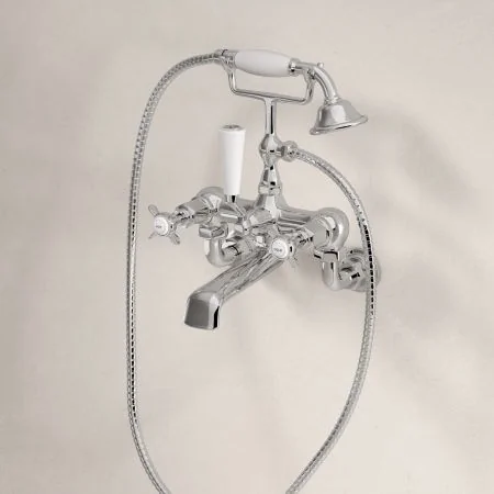 Linton Classic 2 Hole Bath Shower Mixer with Crossheads in Chrome