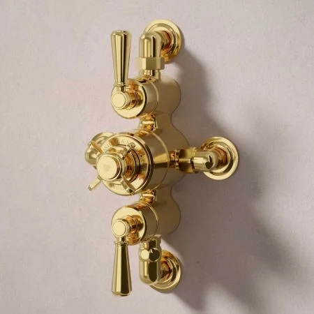 Linton Dual Outlet Semi Exposed Shower with Slider Rail - Metal Lever