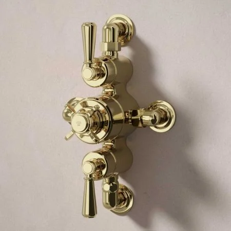 Linton Dual Outlet Semi Exposed Shower with Handheld Shower Hook - Metal Lever