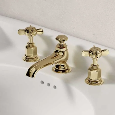 Linton X Top 3 Hole Basin Mixer C/W Pop Up Waste - Crosstop