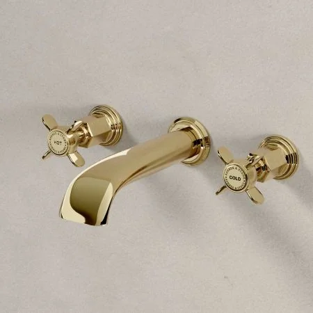 Linton - 3-Hole Basin Mixer - Wall Mounted - X-Top