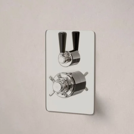Linton Single Outlet Concealed Shower - Black Lever