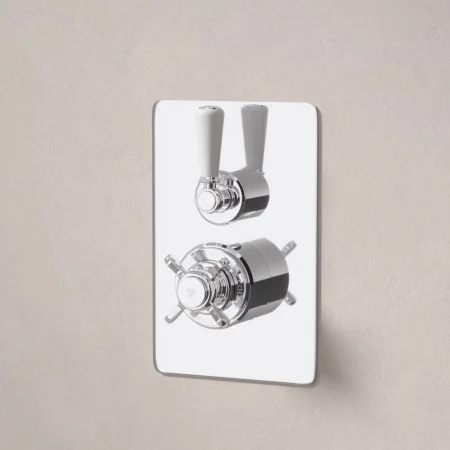 Linton Single Outlet Exposed Shower - White Lever