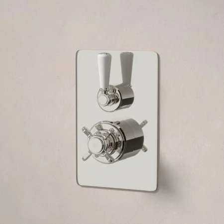 Linton Single Outlet Concealed Shower - White Lever