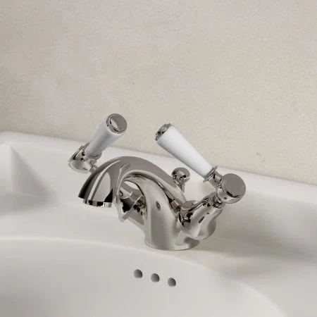 Linton White Lever Monobloc Basin Mixer