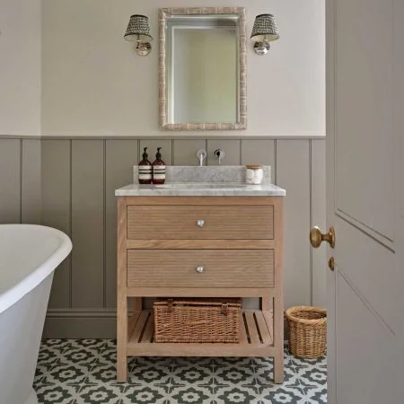 Portofino 700mm 2 Drawer Reeded Single Vanity Unit