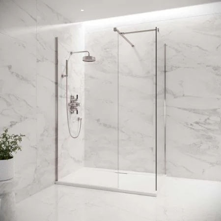 Wharfe Walk In Shower Enclosure - Brushed Nickel