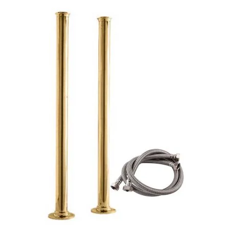 Polished Brass Finish Standpipes With Flexi (for baths without tap holes)