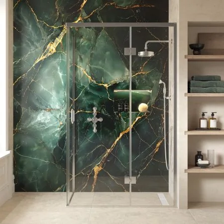 Swale 1200mmx 900mm Hinged Door Shower Enclosure - Chrome