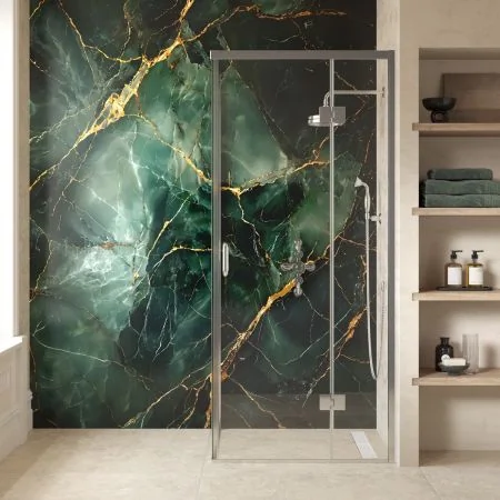Swale 900mm x 900mm Hinged Door Shower Enclosure - Chrome