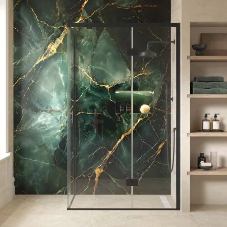 Swale 1200mmx 900mm Hinged Door Shower Enclosure - Matt Black