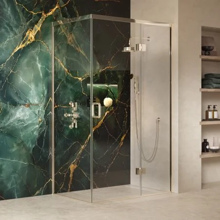 Swale 1200mmx 900mm Hinged Door Shower Enclosure - Polished Nickel