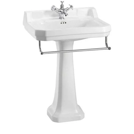 The Burlington Edwardian Large Basin & Pedestal with Towel Rail