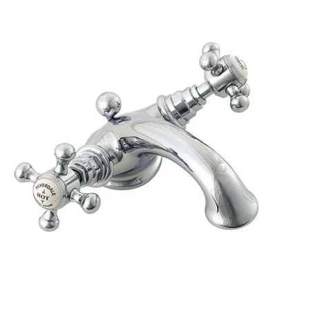 Silverdale Victorian Monobloc Basin Mixer Tap And Pop Up Waste