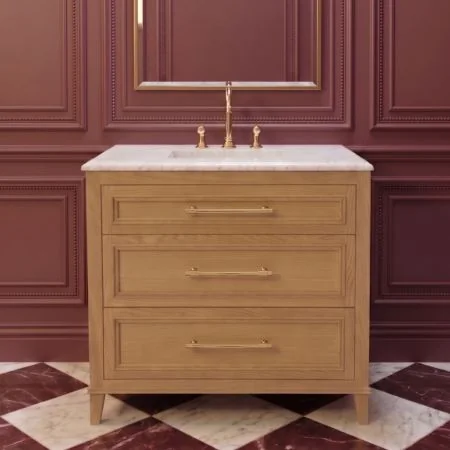 Wytham 900mm Traditional 3 Drawer Single Vanity Unit