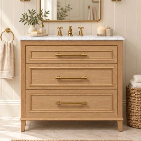 Wytham 900mm Traditional 3 Drawer Single Vanity Unit