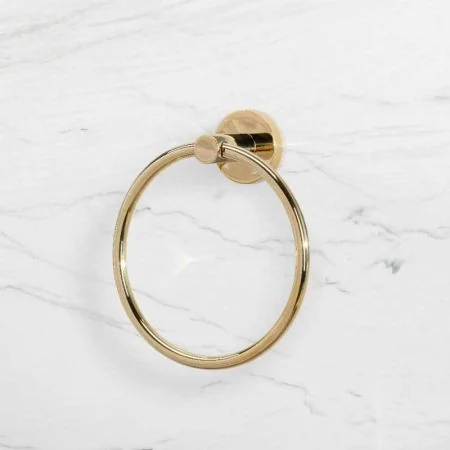 Contemporary Collection Round Towel Ring - Living Brass