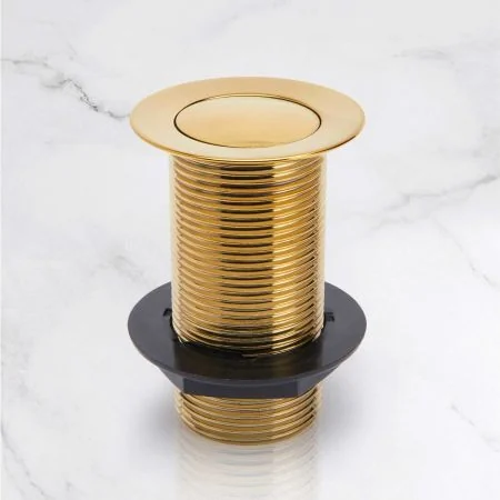 Unslotted Click Clack Waste - Brushed Brass