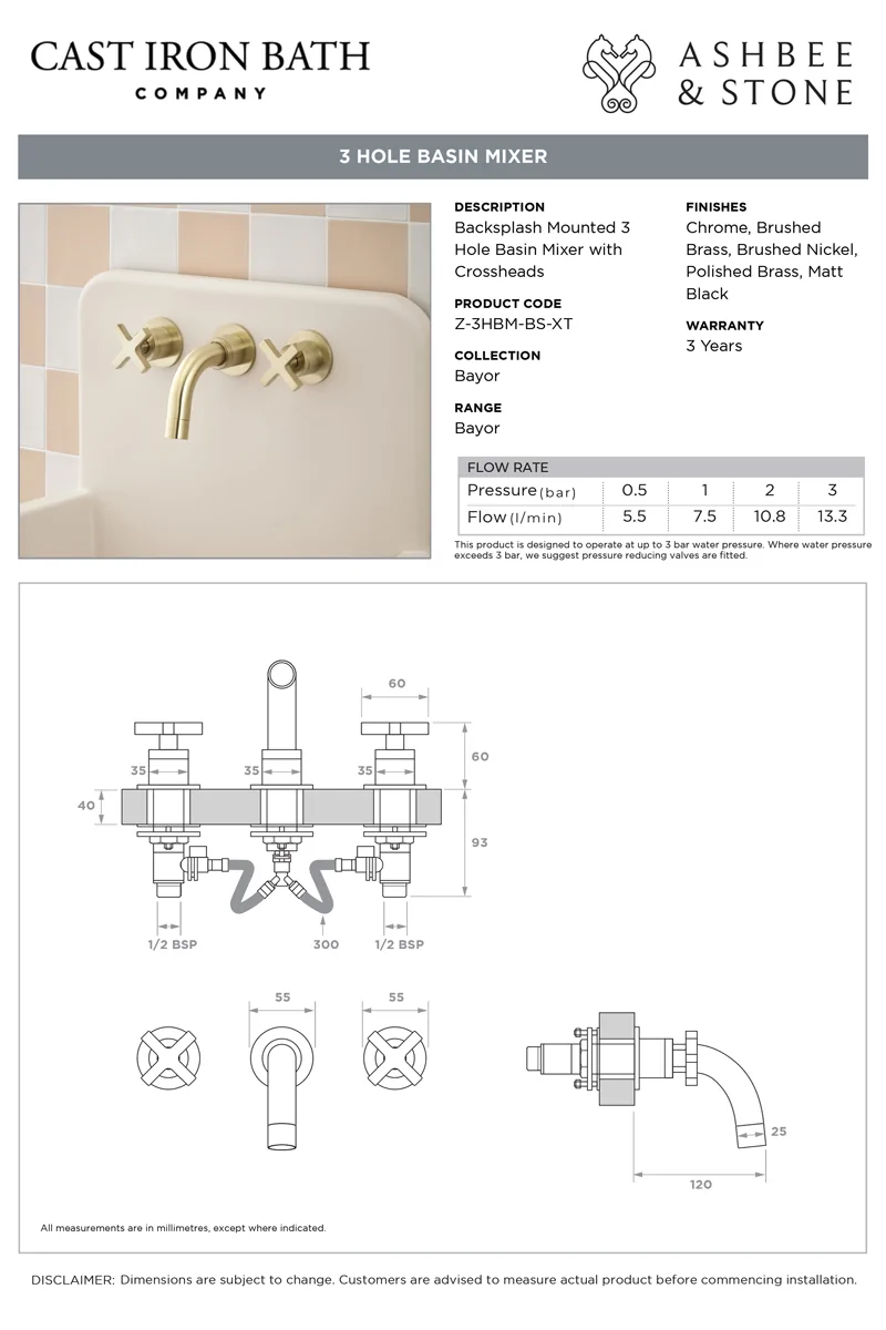 View Bayor 3 Hole Basin Mixer specification}}
