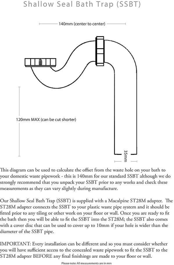 Shallow Seal Bath Trap