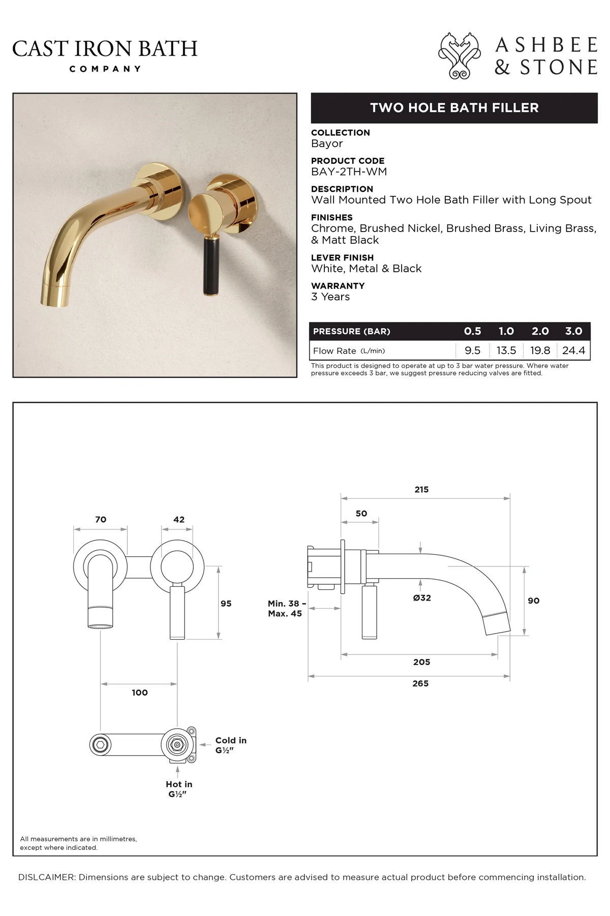 View Bayor 2 Hole Bath Filler specification}}