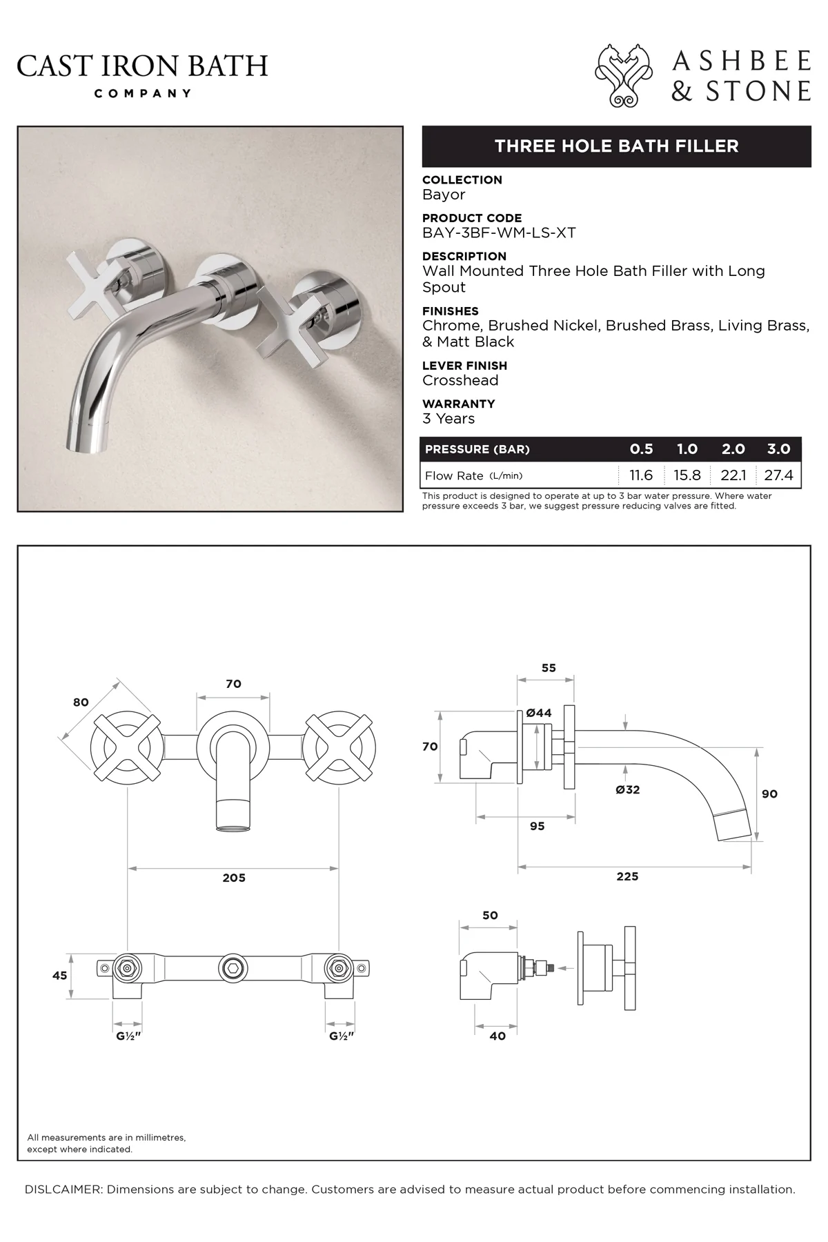 View Bayor 3 Hole Bath Filler specification}}