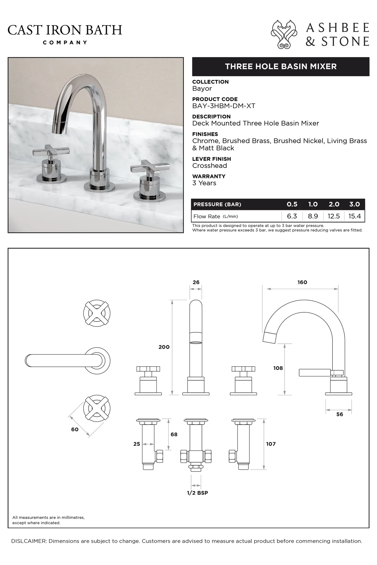 View Senska 3 Hole Basin Mixer specification}}