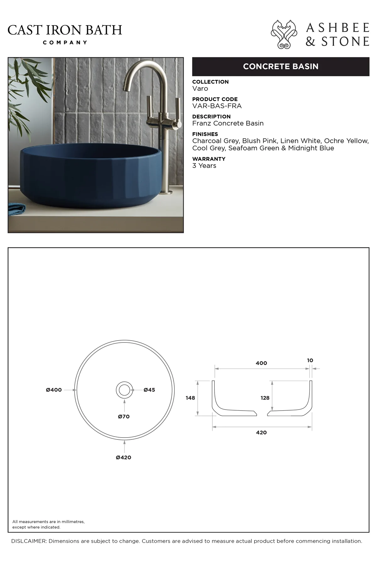 View Franz Concrete Basin specification}}