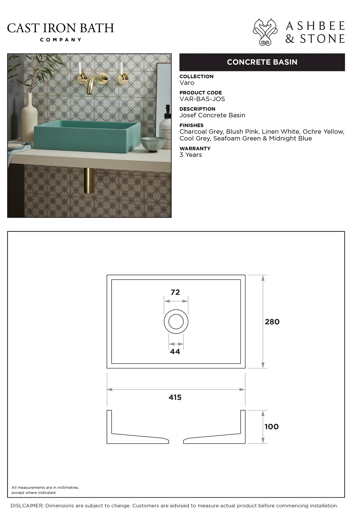 View Josef Concrete Basin specification}}