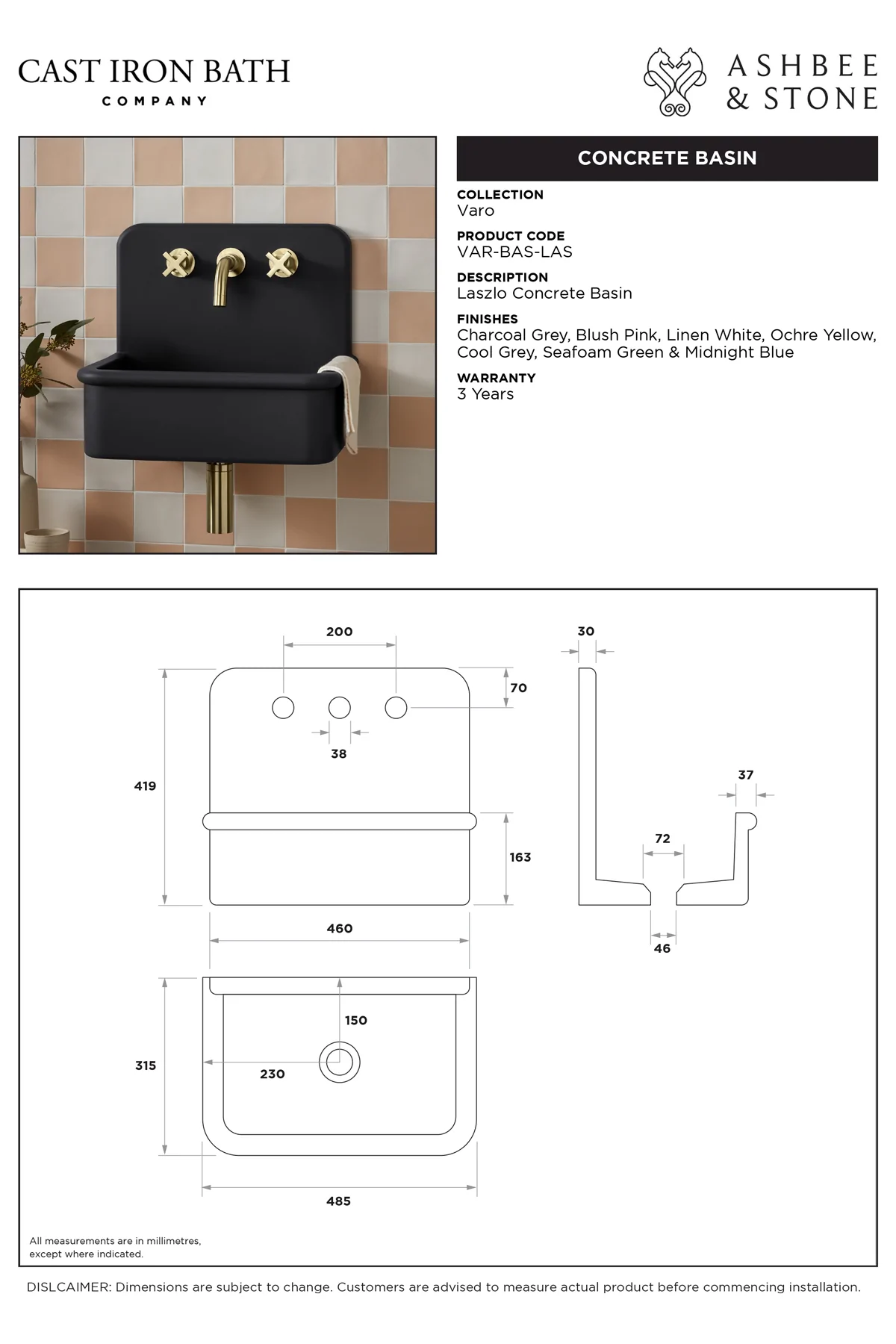 View Laszlo Concrete Basin specification}}