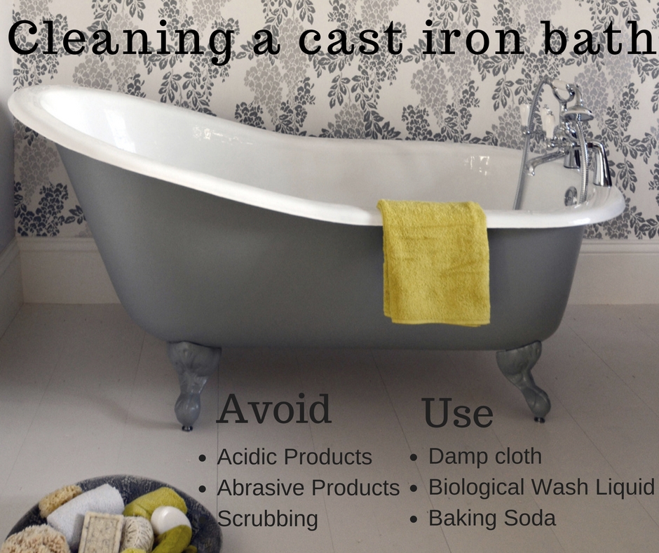 How do I clean my cast iron bath?