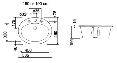 Specification drawing for - CQBASIN2WHIBL